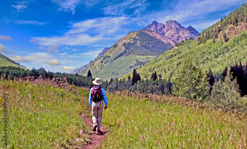 Hiker in Colorado's White River National Forest near Aspen