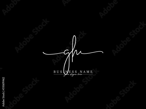 Letter GH Logo Icon, Signature Gh hg Letter Logo Icon Design With Black and white Color photo