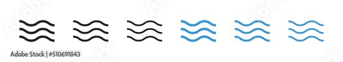 Set of waves icons. Vector illustration. Wave lines collection.