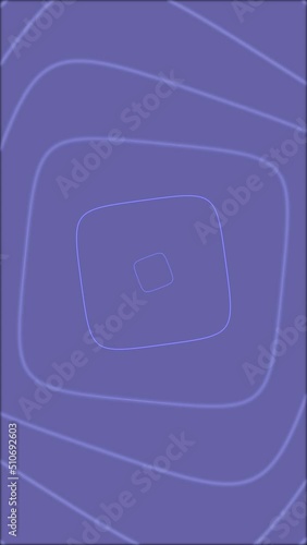 Loopable digital neon square geometric shapes background. Vertical 4K futuristic sparkling animation pattern that moves forward with very peri colors on the dark. Cyber concept with copy space
