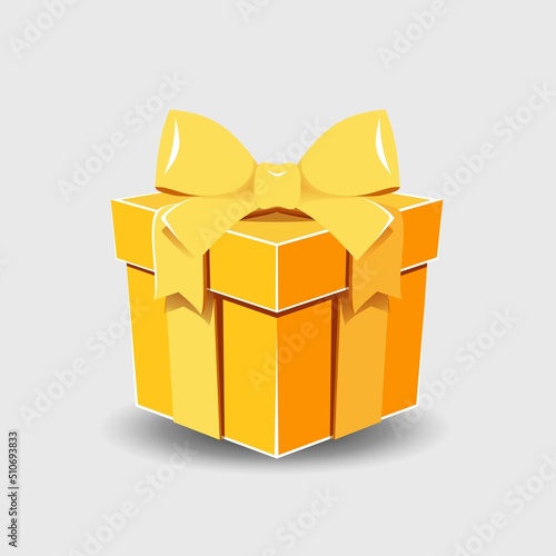 Gift box set with ribbon bow isolated on  background.
 Realistic vector icon for present,
 birthday or wedding banners