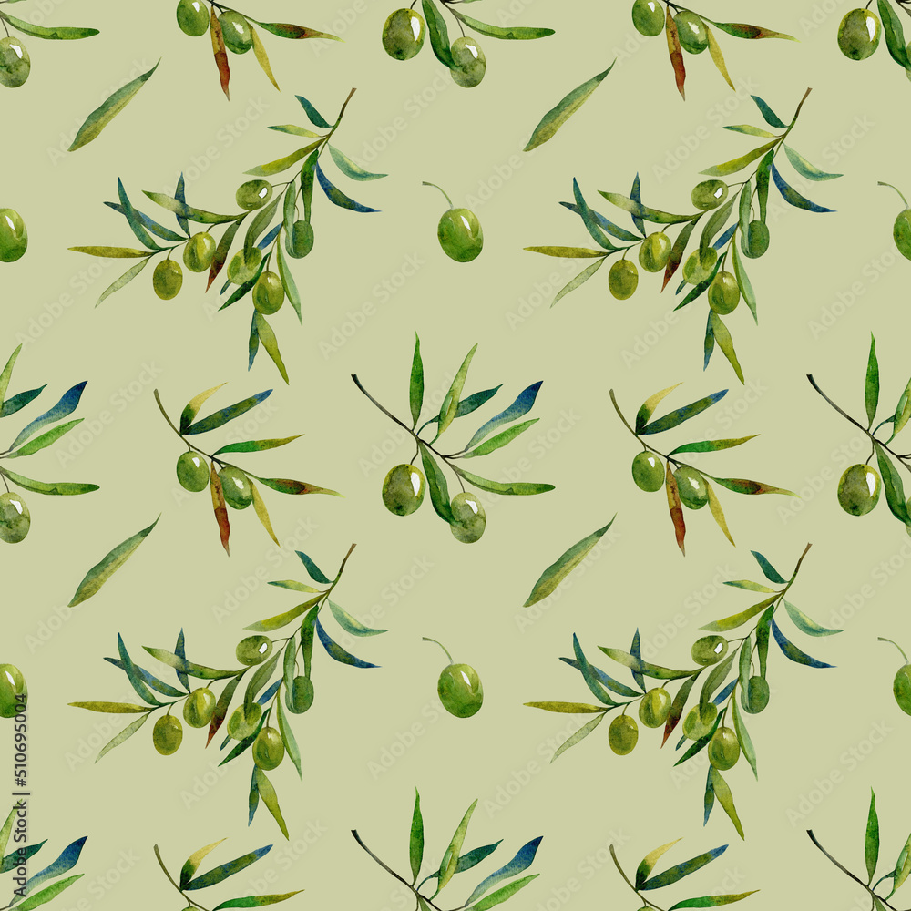 Obraz premium seamless background with olives