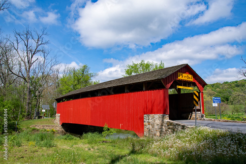 Red Covered Bridge in Chester County, PA 