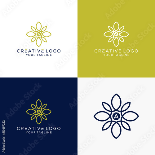 Creative letter a combination boutique logo design vektor
