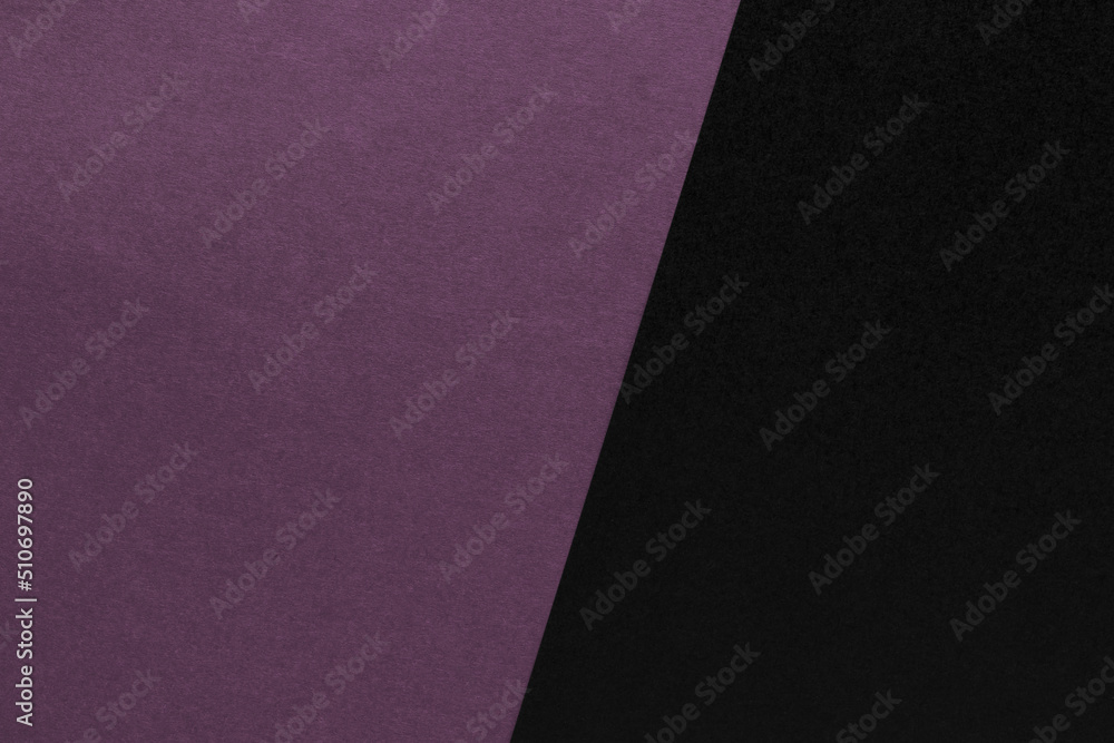 Purple and black color paper texture background. Two color texture with blank space - obrazy, fototapety, plakaty 