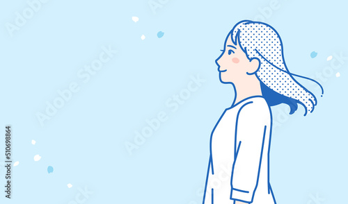 さわやかな女性のシンプルなベクターイラスト素材