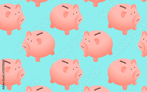 Flat pink piggy box. Piggy bank or money box