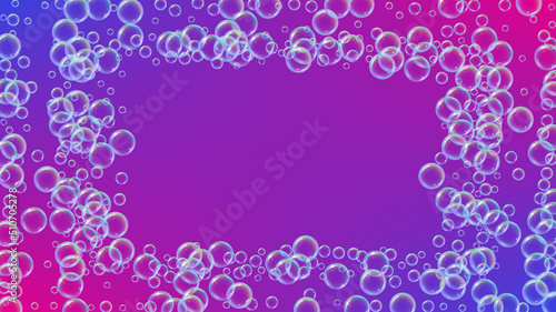 Soap bubble. Detergent bath foam and suds for bathtub. Shampoo.