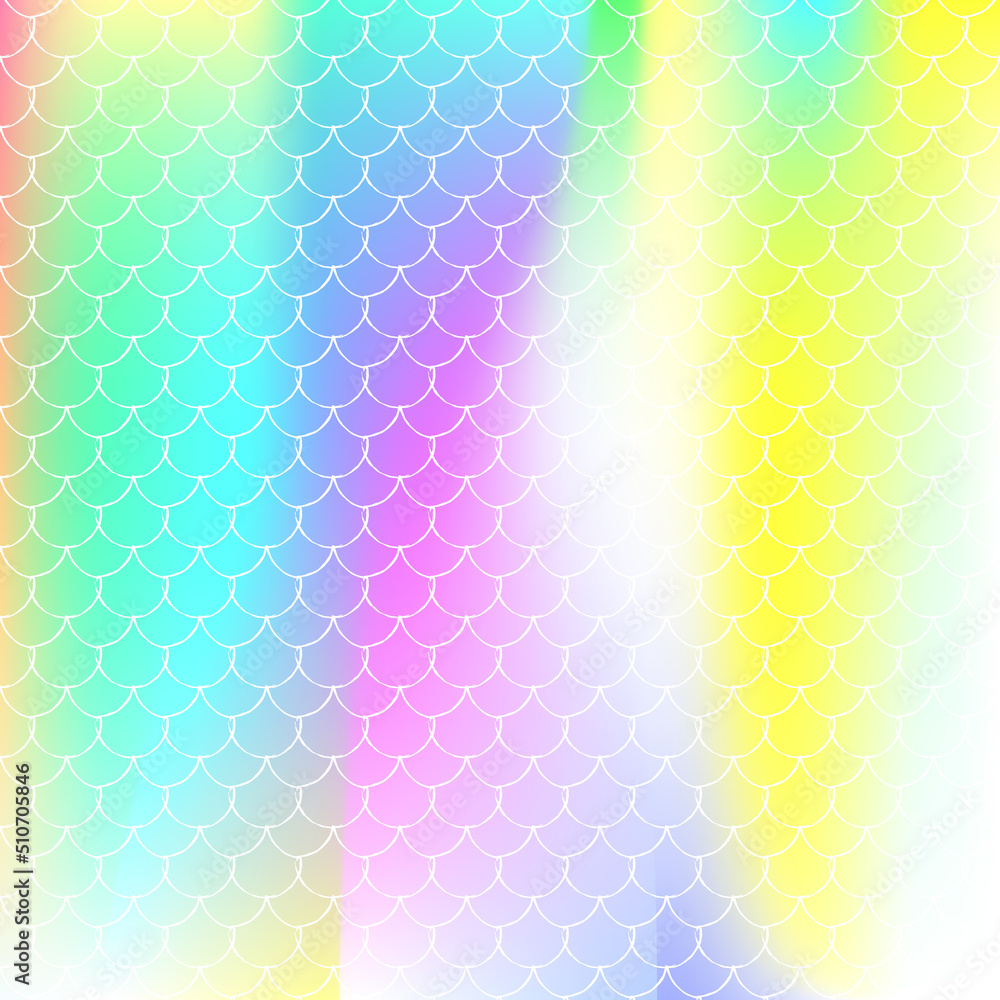 Gradient mermaid background with holographic scales. Gradient mermaid background with holographic scales.