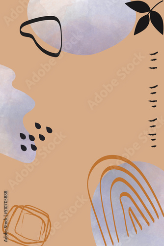 Watercolor boho style. Textural abstraction for the design of covers, booklets. invitations.