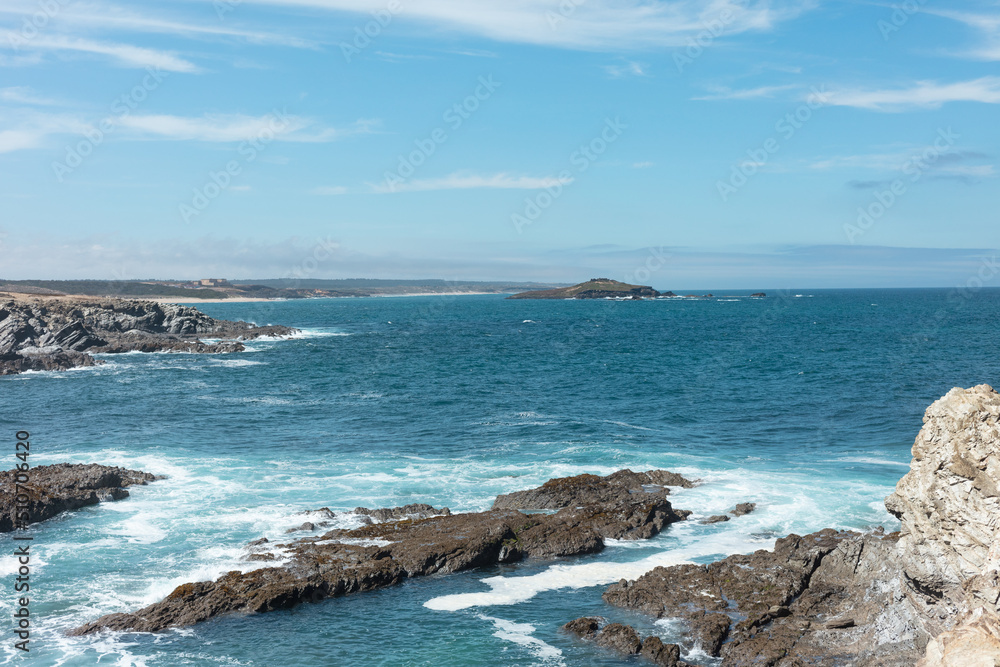 Ilha do Pessegueiro with the island on the horizon, Porto Covo - Sines PORTUGAL Ilha do Pessegueiro with the island on the horizon, Porto Covo - Sines PORTUGAL