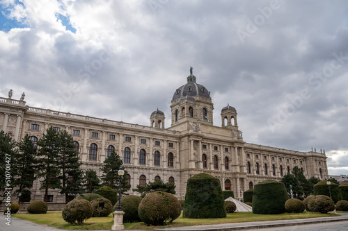 Capital of Austria Vienna, architectural and decoration elements of buildings in central part of city