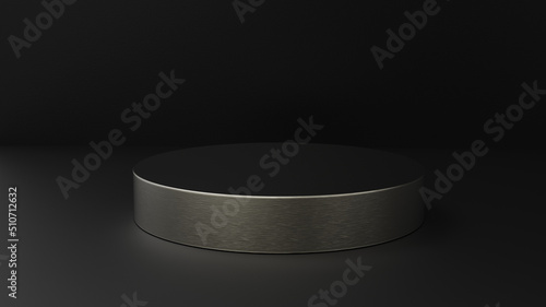Minimal stainless product podium backplate for packaging, product imagery, or presentations photo