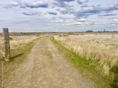 Dusty dirt road in the country
