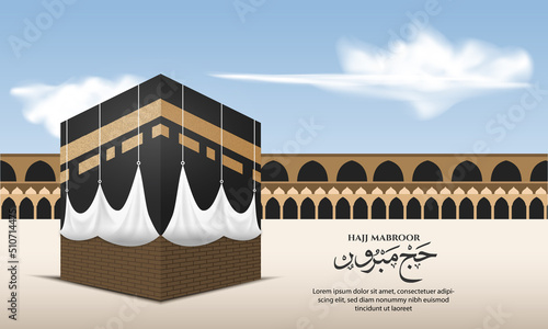 islamic background hajj for eid adha mubarak and pilgrimage photo