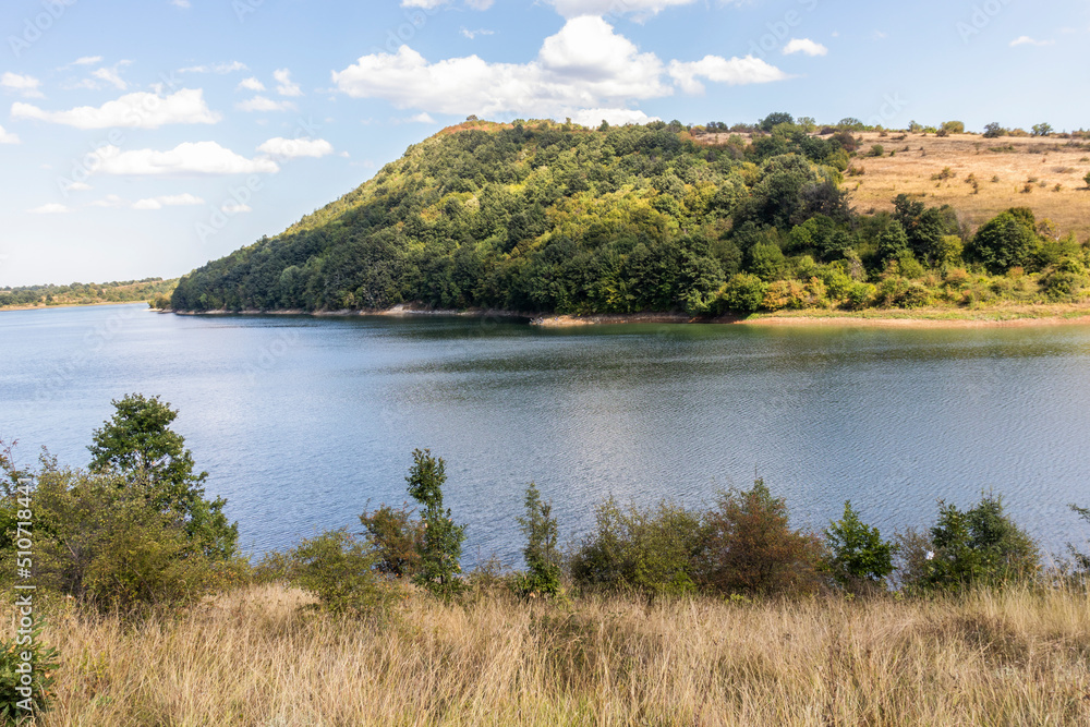 Fototapeta premium Panoramic view of Krapets Reservoir, Bulgaria