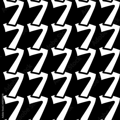 seamless pattern of number seven