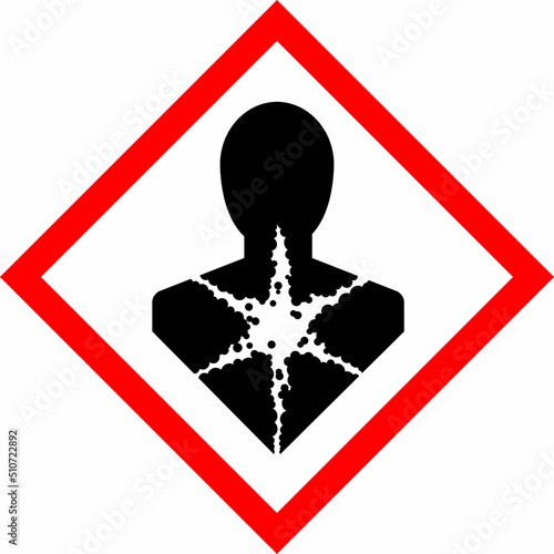GHS08, pecho agrietado, peligro para la salud, muta génico, cancerígeno, reprotóxico, rombo, convencional, sga, señalética, pictograma, acido, ghs, vector, químicos, icono, símbolo, imagen, indicar,