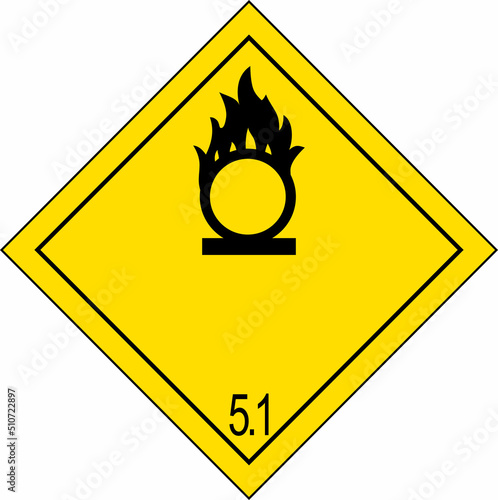 señal, ADR5.1, pictograma, vector, imagen, materias, comburente, convencional, señalética, sustancias, aviso, icono, indicar, símbolo, ilustración, signo, explosivo, normatividad, estándar, 5.1, 