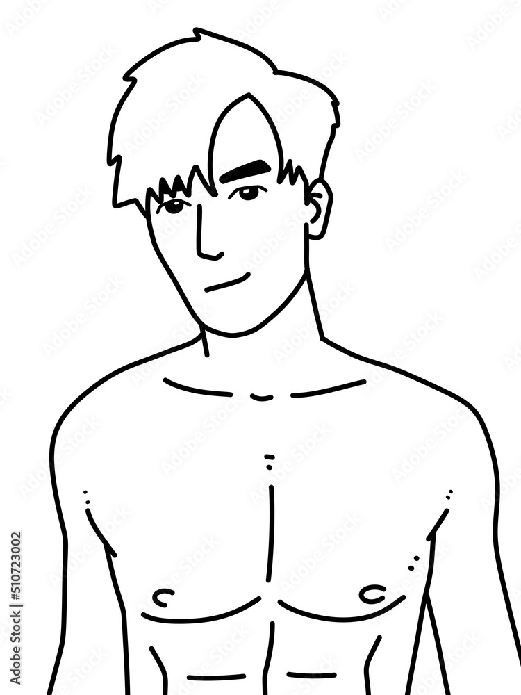 black and white of cute man cartoon for coloring black and white of cute man cartoon for coloring