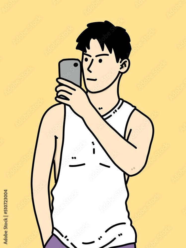 cute man cartoon on yellow background cute man cartoon on yellow background
