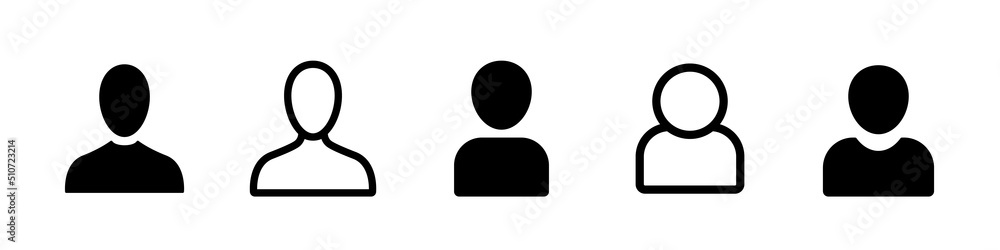 User icon. Vector set of black flat icons isolated on white background. Vector clipart. User icon. Vector set of black flat icons isolated on white background. Vector clipart.