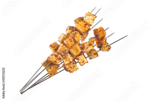Delicious food on a bamboo stick