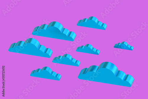 Clouds in pink sky. Weather...