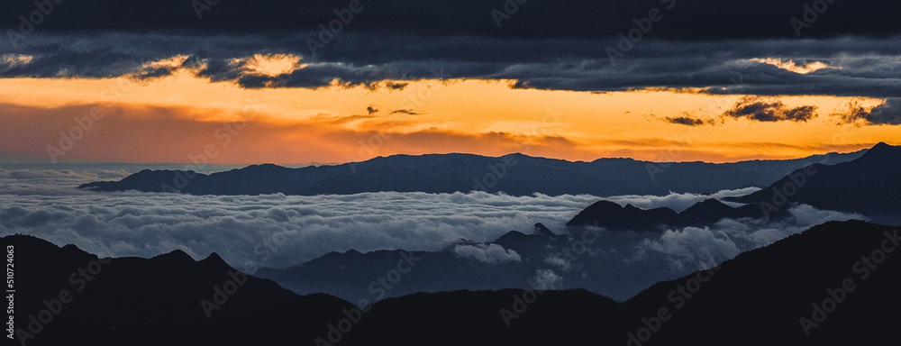 Andean sunrise over the mountains