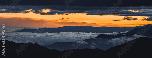 Andean sunrise over the mountains