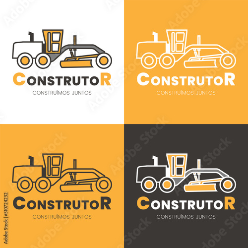 Heavy Industrial Equipment Logo Design. transportation vehicle mining.