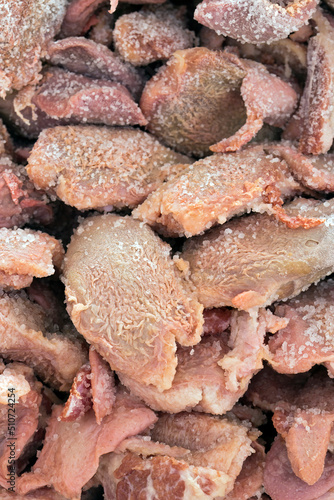 Dried tongue of pork, ingredient for Brazilian bean stew