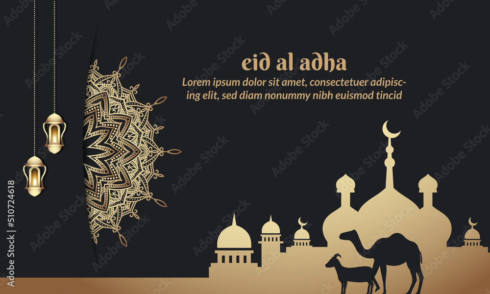 islamic banner Eid al adha mubarak festival 