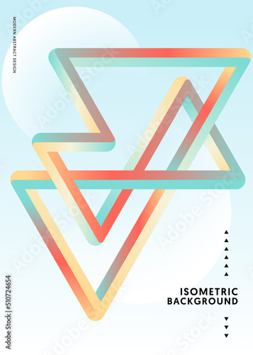 Isometric geometric shape abstract background modern art style