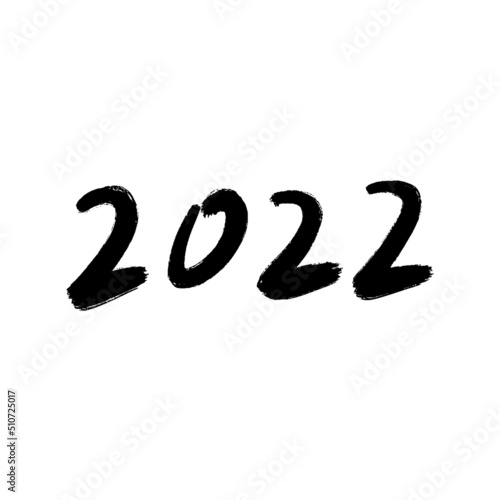 ラフな手書きの2022の文字 - 2022年の素材 - 横書き･黒文字 