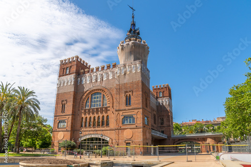 The Castle of the Three Dragons built between 1887–1888 for the 1888 Universal Exposition of Barcelona, Spain, on a sunny day in the Catalonian city.
