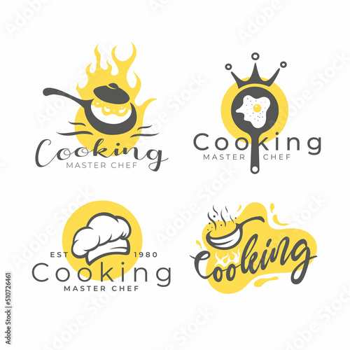Cooking icon logo design concept for kitchen cafe or food studio