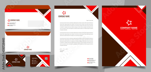 Corporate brand identity, stationary, letterhead, business card, envelope, cover design template
