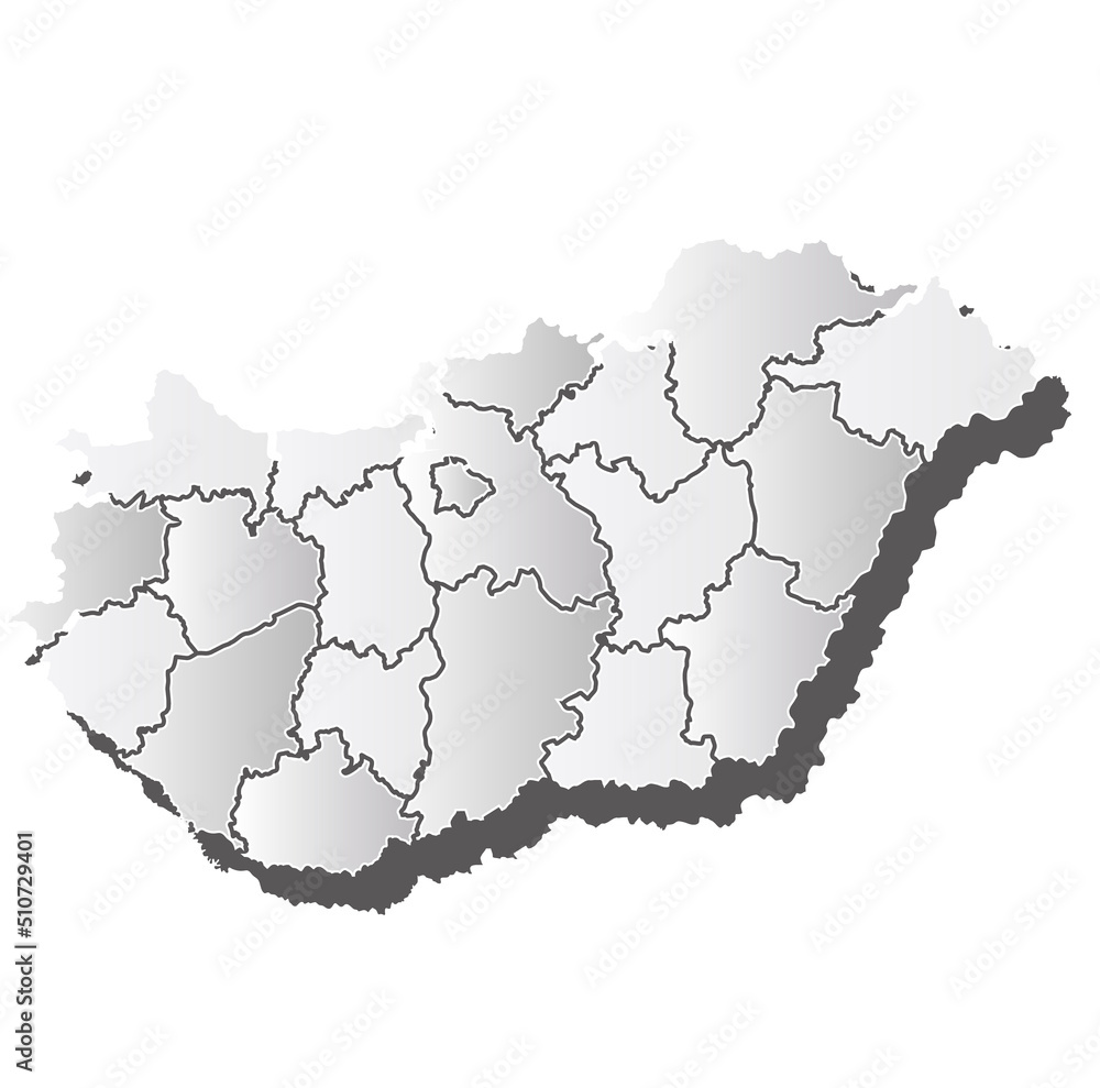 Obraz premium ハンガリー 地図 シルエット アイコン