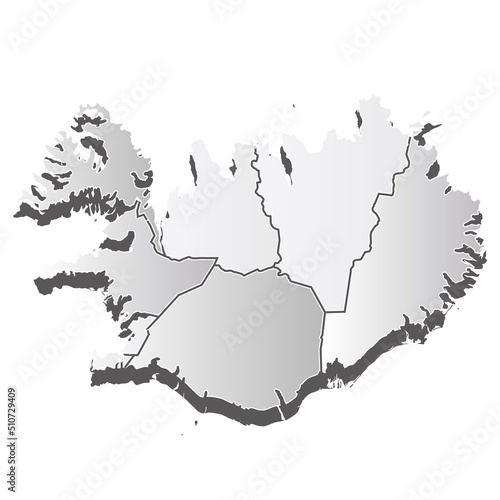 アイスランド　地図　シルエット　アイコン