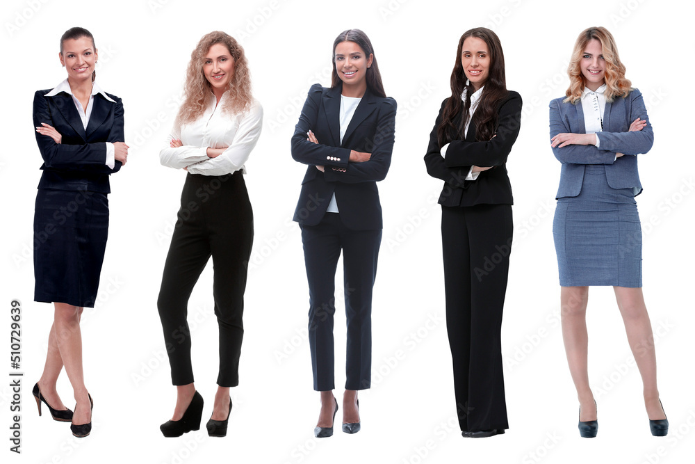 Obraz premium Collage of business people on white background