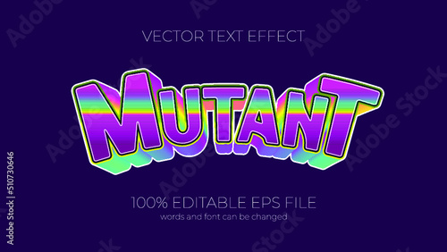 Mutant editable text effect style, EPS editable text effect
