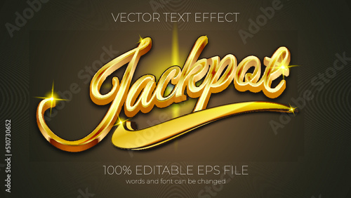 Jackpot editable text effect style, EPS editable text effect