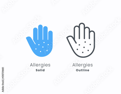 icon allergies solid outline graphic design single icon vector illustration