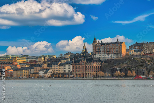 Stockholm Sweden, city skyline at Slussen photo