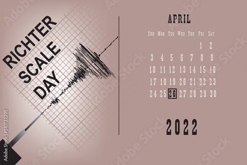 Calendar page Richter Scale Day photo