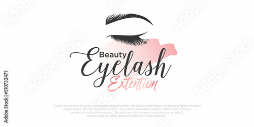 Lash luxury logo design for beauty with creative element
