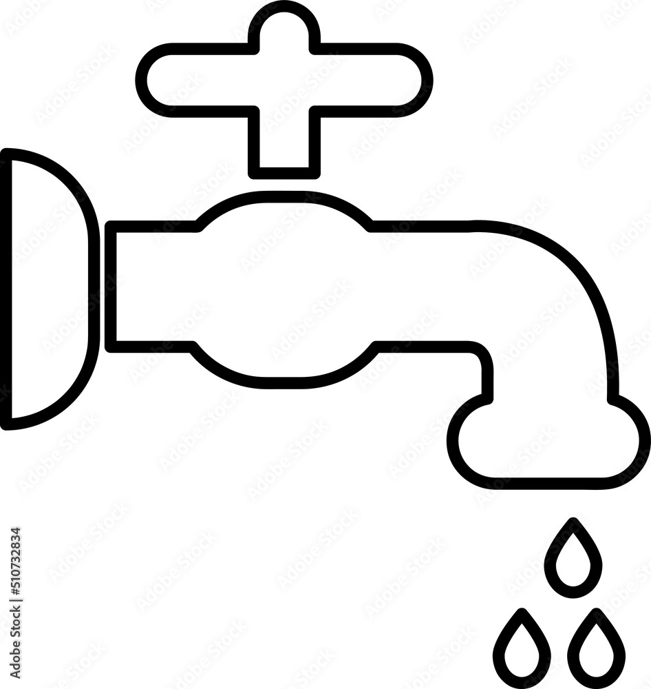Faucet icon designed in a solid style line art on white background..eps Faucet icon designed in a solid style line art on white background..eps