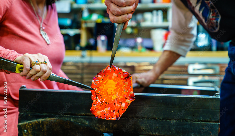 Obraz premium Glassblowing class