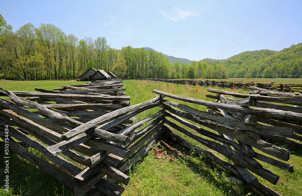 The fence in Mountain Farm Museum - Great Smoky Mountains National Park, North Carolina
